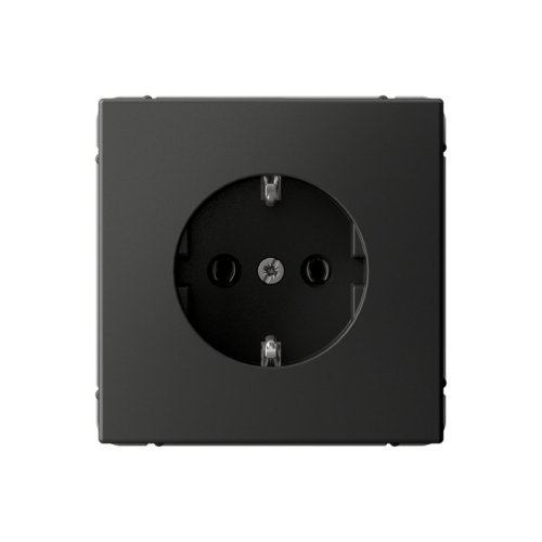 Розетка с заземлением без рамки Systeme Electric ArtGallery  1-м. базальт картинка